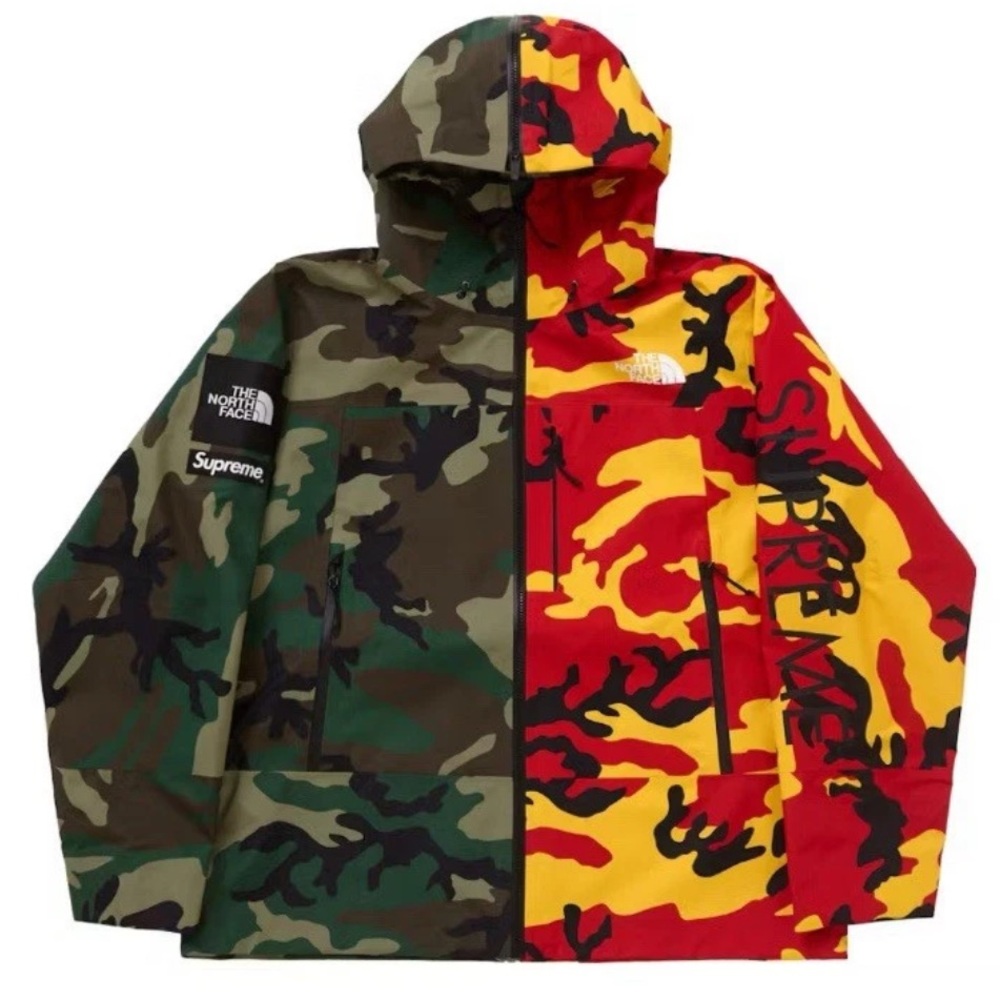Supreme The North Face Split Taped Seam Shell Jacket Woodland Camo Brand New Med